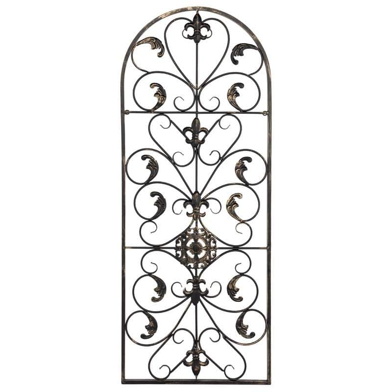 Retro Victorian 41.5-inch Decorative Iron Wall Arch Art