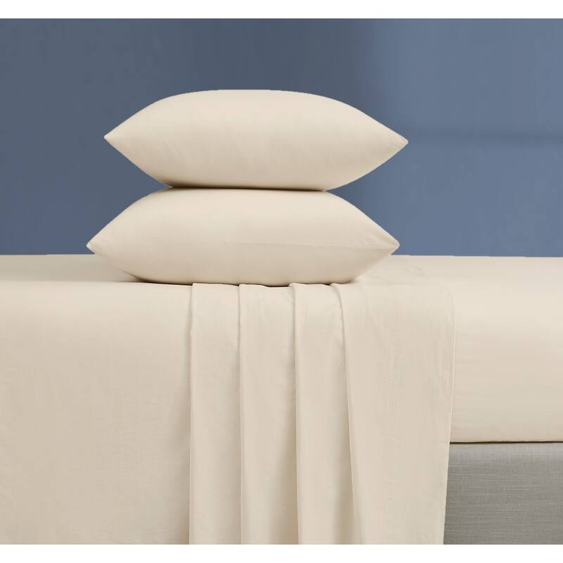 Brooklyn Loom Essential Cotton Sheet Set - Twin - Natural