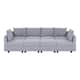 Option 6 - Seater with Double Ottoman,Gray