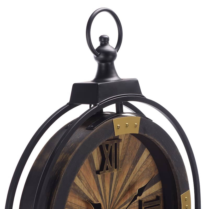 SEI Furniture Truett Gear Oval Wall Clock - 18"W x 3"D x 32"H