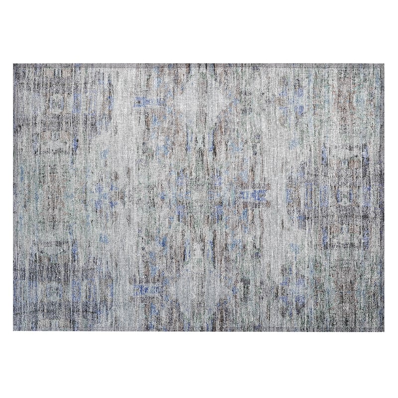 Machine Washable Indoor/ Outdoor Abstract Modern Chantille Rug