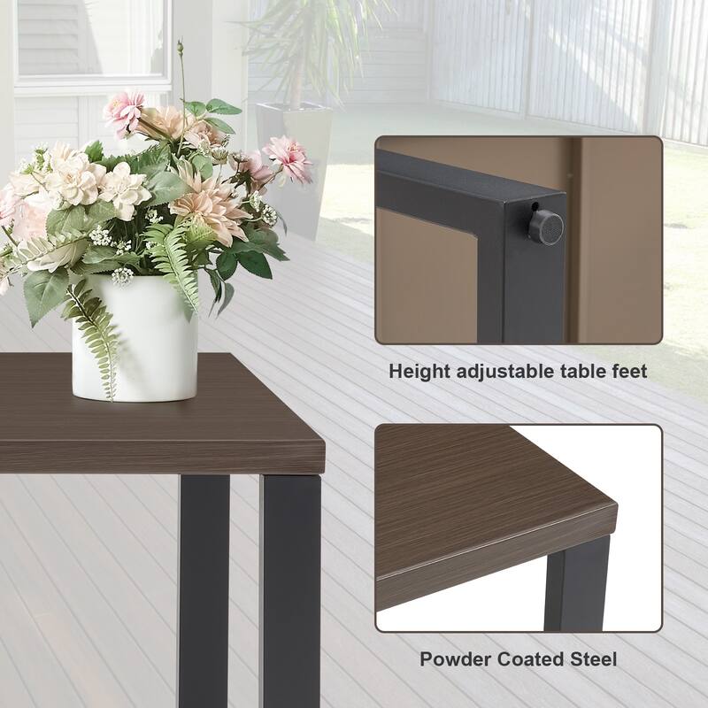 Gymojoy 5 Piece Wicker Outdoor Patio U-shaped feet Conversation Set Group , Include Fire Pit Table