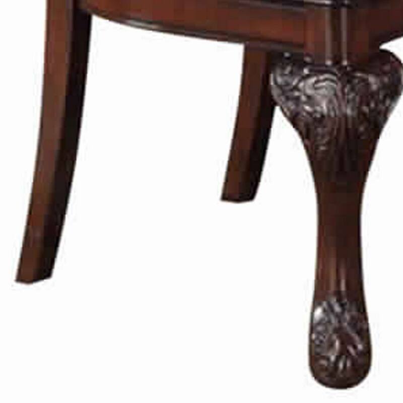 Brown/Brown Faux Leather Upholstered Wood Frame Dining Chair, Set of 2, Sturdy Dining Chair for Dining Rooms - 22.75