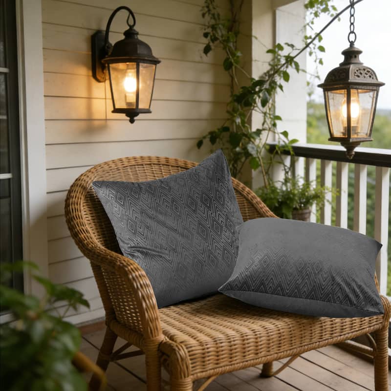 Tonopah Ikat Velvet Throw Pillow Cover Set, NO INSERT