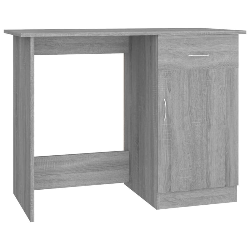 vidaXL Desk Grey Sonoma Engineered Wood Standard desk size Desk