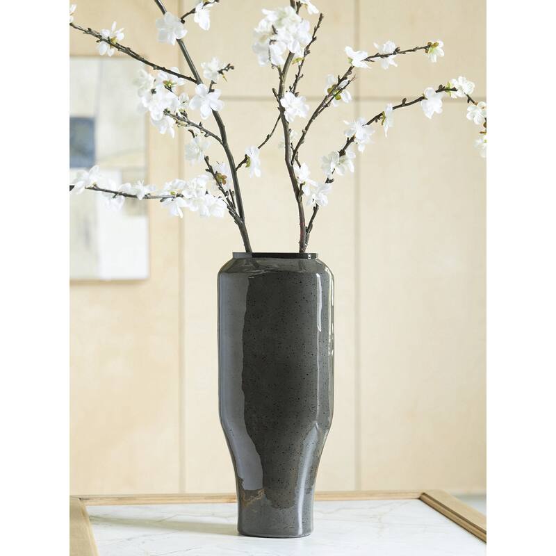 Signature Design by Ashley Kierlain Gray Vase - 6.38" W x 4.25" D x 15.38" H