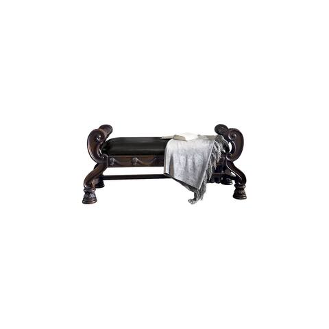 North Shore Dark Brown Large Upholstered Bedroom Bench - 54"W x 21"D x 24"H