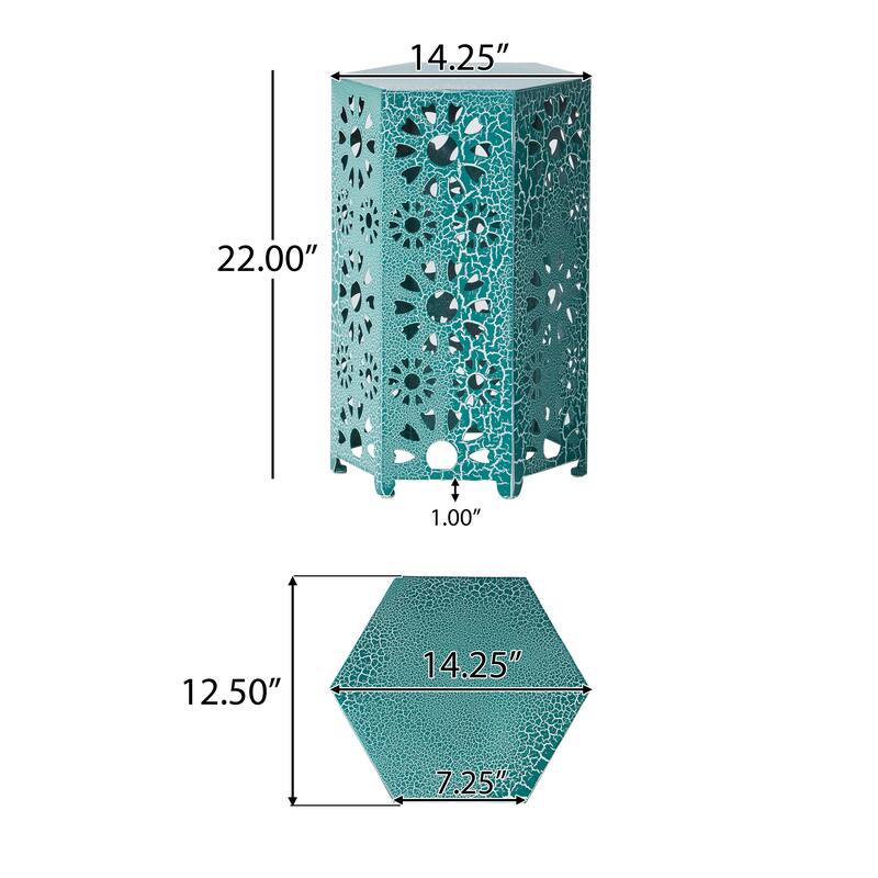 Side Table Outdoor 14-inch Floral Side Table by Christopher Knight Home