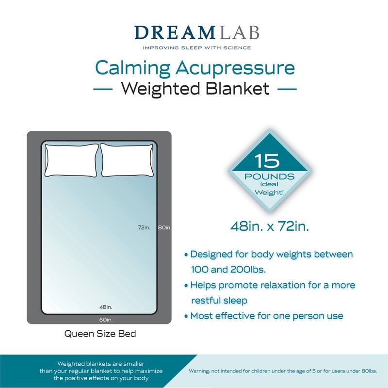 DreamLab Acupressure 48x72 Weighted Blanket with Removable Cover
