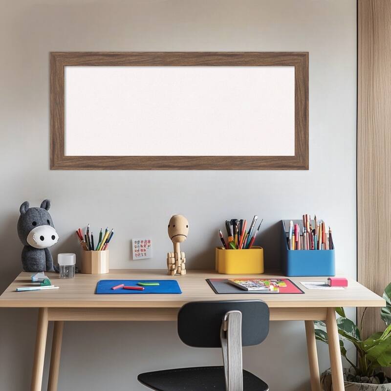 Pia Medium Brown Narrow Framed Cork Board - Bulletin Board, Organization Board, Pin Board