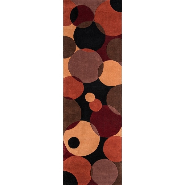 Momeni New Wave Black Hand-Tufted and Hand-Carved Wool Runner Rug (2'6 X 8')