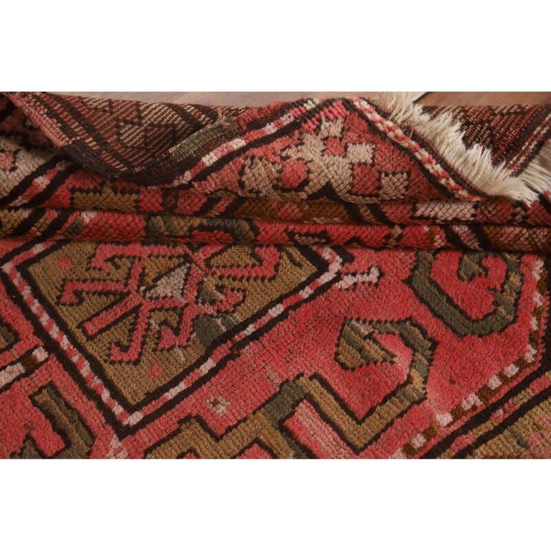 Vegetable Dye Kazak Oriental Antique Runner Rug Handmade Wool Carpet - 4'3" x 10'10"