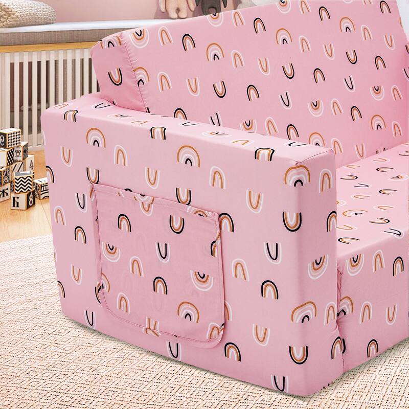 Kids Sofa, Children's 2 in 1 Convertible Sofa to Lounger