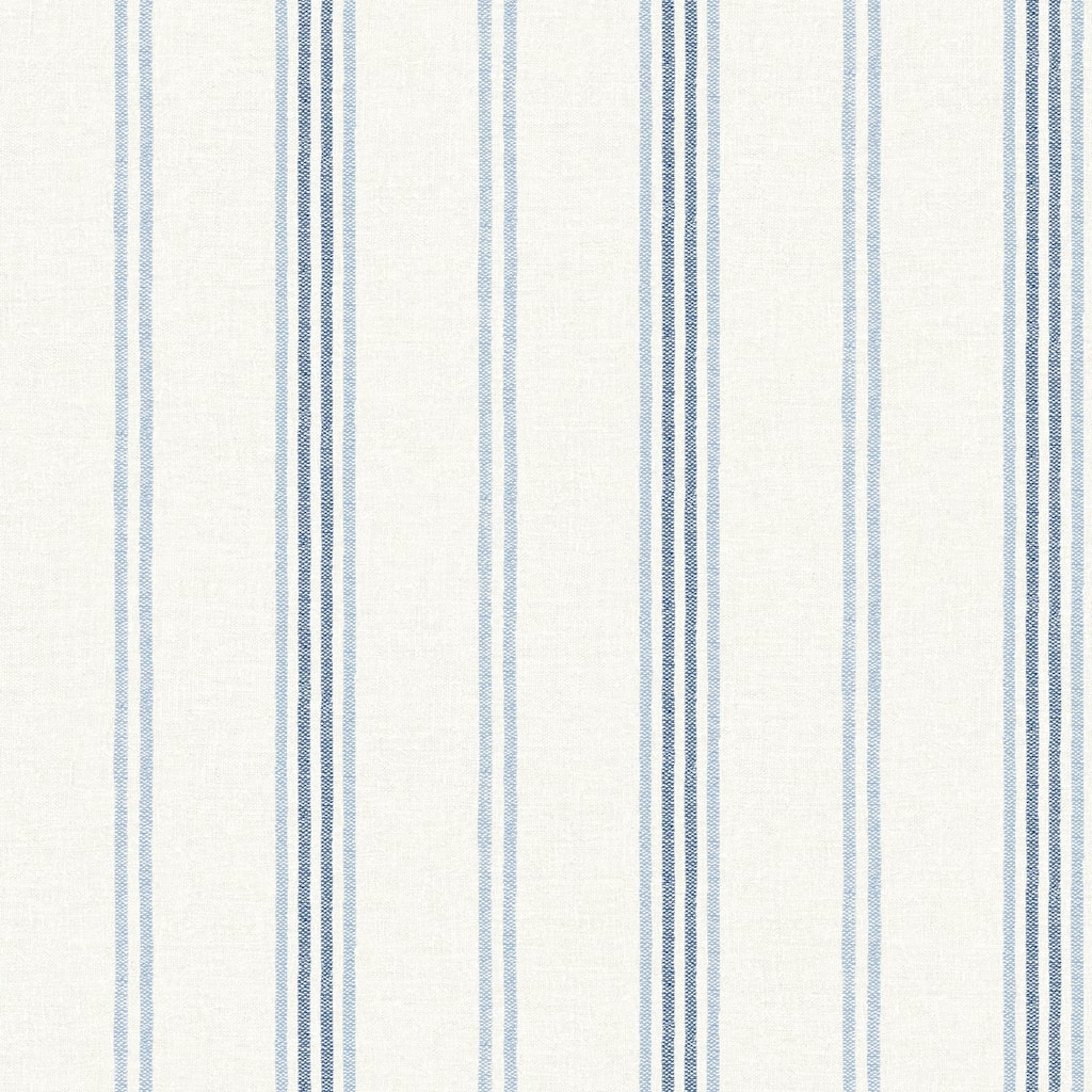 Chesapeake Lovage Blue Linen Stripe Wallpaper