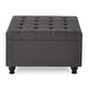preview thumbnail 30 of 34, Large Upholstered Button Tufted Square Storage Ottoman with Nail Trims