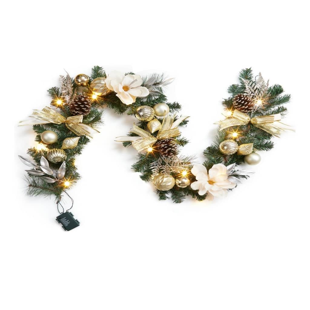 6-Ft Pre-Lit Christmas Wreath With 20 Leds Battery Powered Suitable - N/A