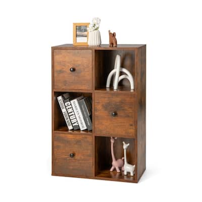 3-Tier Bookshelf with Anti-toppling Device for Living Room - 24" x 12" x 35.5"