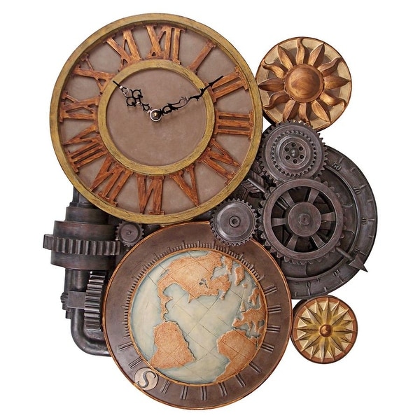Design Toscano Gears of Time Sculptural Wall Clock: Large
