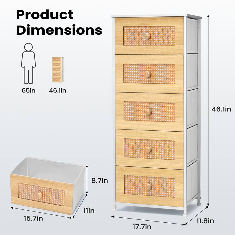 Pellebant 5 Drawers Vertical Storage Tower Organizer