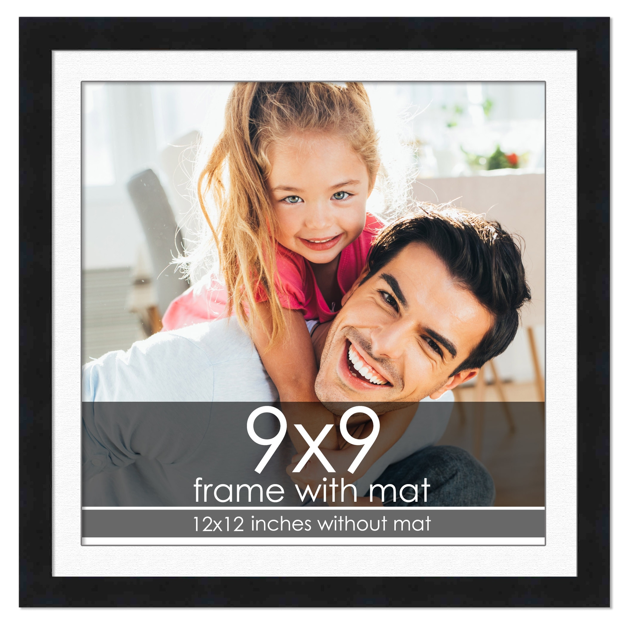 Square Wood Picture Frame 6x6 8x8 10x10 11x11 Family Photo Collage White  Mat