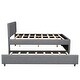 preview thumbnail 11 of 13, Modern and Timeless，Full Upholstered Platform Bed with Trundle，Multifunctional Design