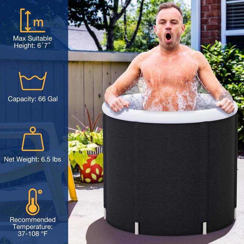 Goplus Ice Bath Tub for Adult Outdoor Ice Plunge Tub with Lid 66 Gal - See Details