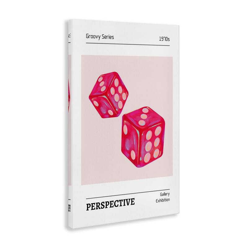 Stupell Pink Dice Pair Canvas Wall Art Design By LSR Design Studio