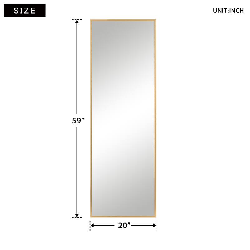 Modern Aluminum Alloy Thin Framed Full Length Floor Mirror