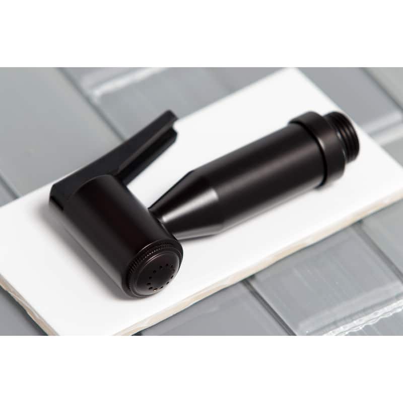 Kingston Brass Concord Two-Handle Gooseneck Bridge Kitchen Faucet with Brass Sprayer