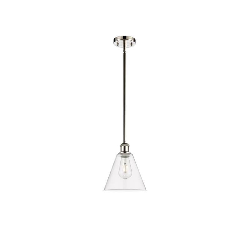 Innovations Lighting Berkshire 1 Light 8" Mini Pendant - Clear/Polished Nickel