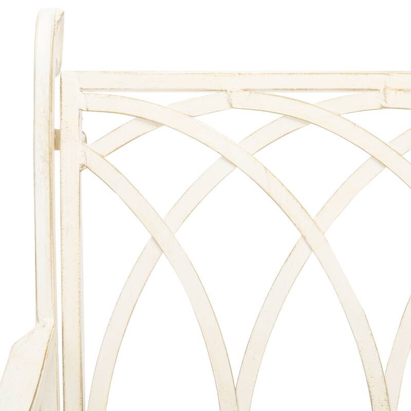 SAFAVIEH Jakayla Victorian Scroll Iron Outdoor Rocking Bench - 43 In. W x 33 In. D x 37 In. H - 43Wx33Dx37H