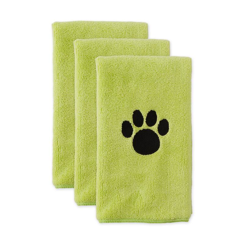 Embroidered Paw Small Pet Towel Set of 3