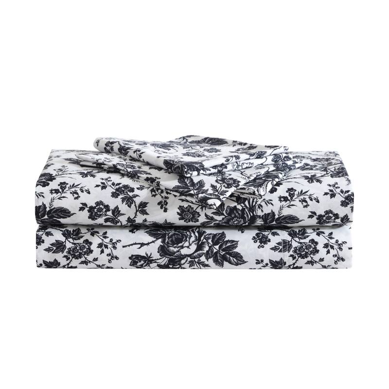 Betsey Johnson Printed Novelty Sheet Sets - Betseys Toile Black - Full