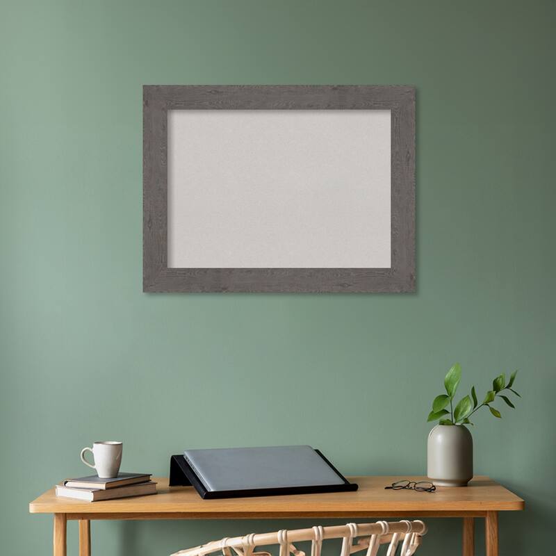 Rustic Plank Grey Framed Grey Corkboard Bulletin Board