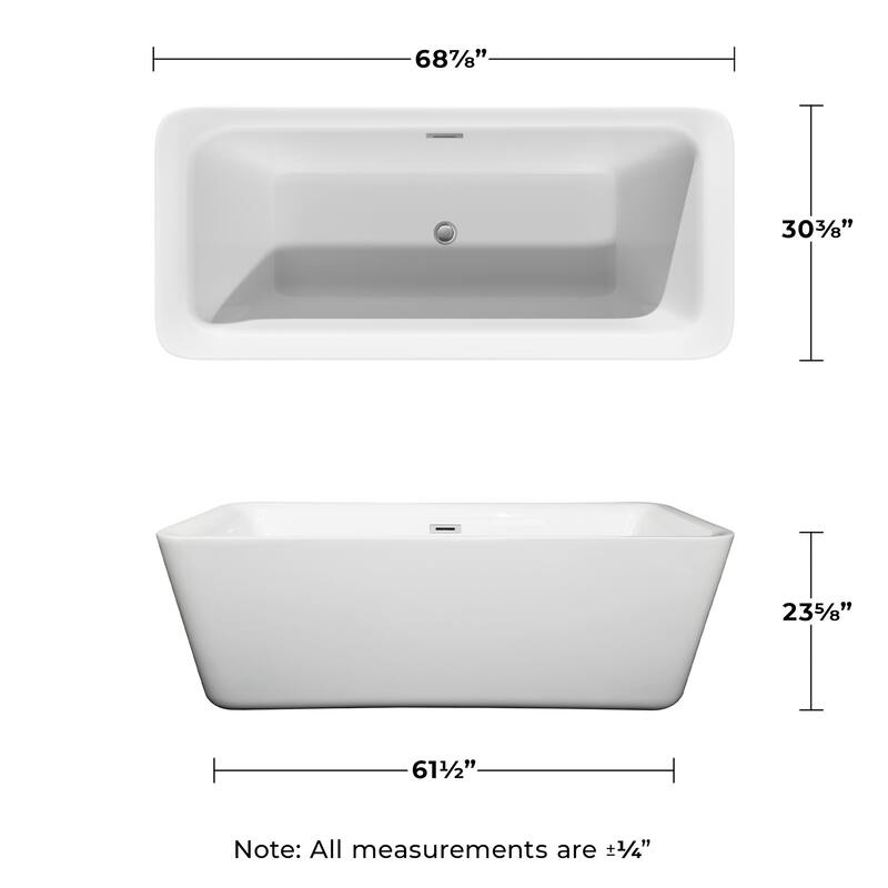 Wyndham Collection Emily 69" Free Standing Acrylic Soaking Tub with