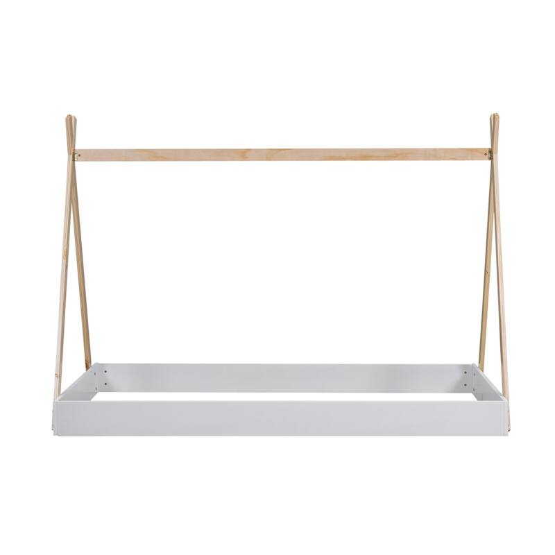 Twin Size Tent Floor Bed with Sturdy Triangle Structure for Kids