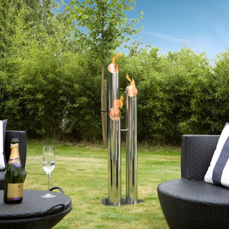 Shop Bio Blaze Large Pipes Fireplace Silver Overstock 12032258