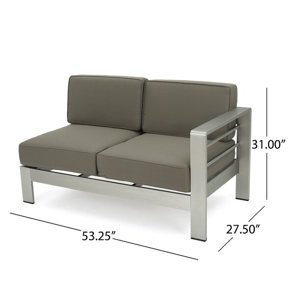 Cape Coral Half Round 5 Seater Sectional Set with Ottoman by Christopher Knight Home