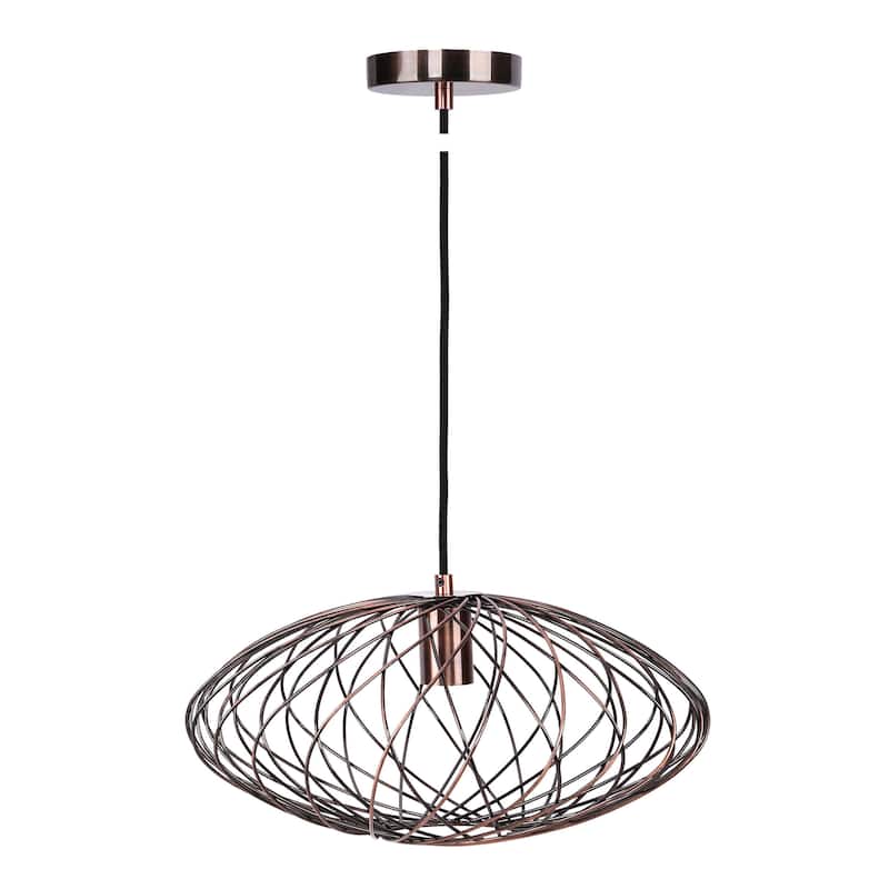 Linx Oval Metal Pendant Lamp - Antique Copper Bronze