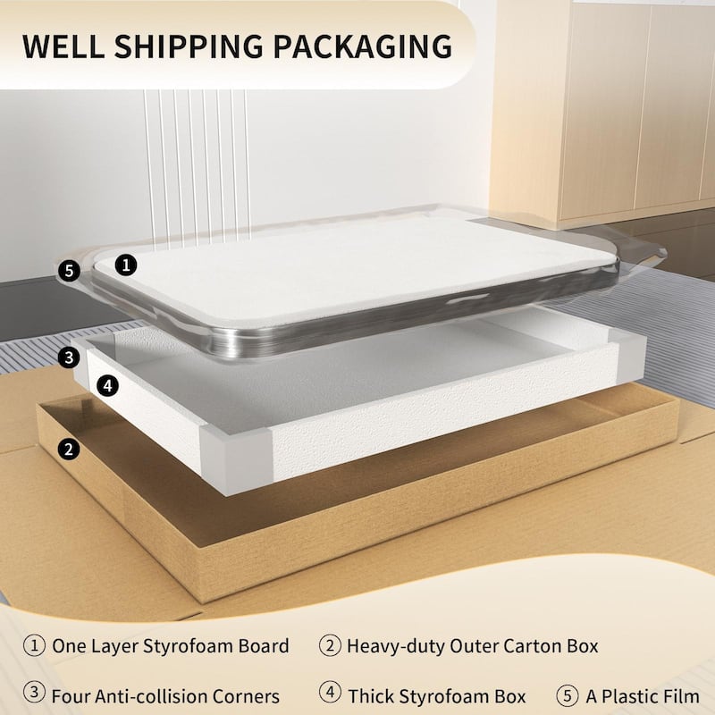 Modern Rounded Rectangle Wall Mirror with Stainless Steel Frame for Bathroom Vanity(1 Piece)