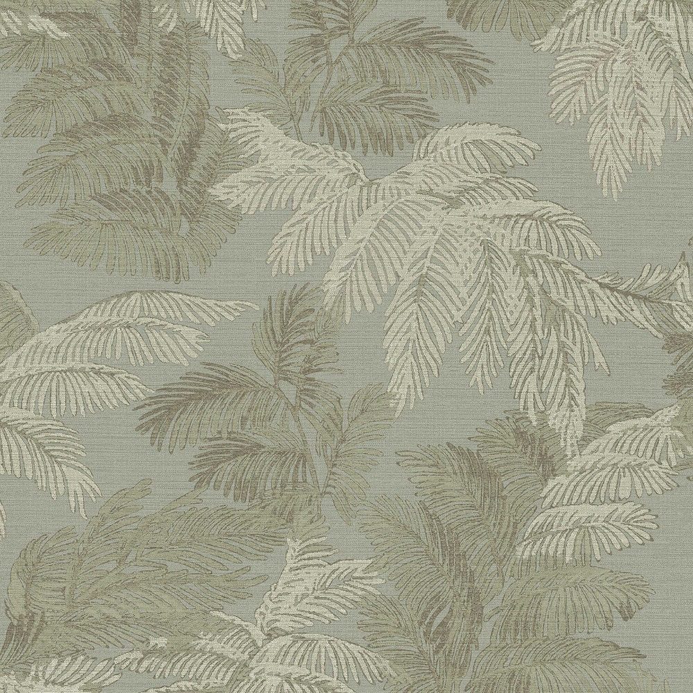 Galerie Wallcoverings Italian Style Palm Leaf Design Vinyl on Non-woven Luster Wallpaper Roll