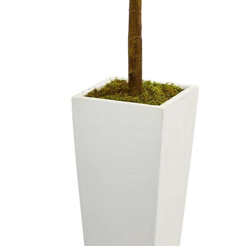 Artificial Tree 4ft Indoor Outdoor Decor White Planter Tower Tree - Green - 61 Inches and Over