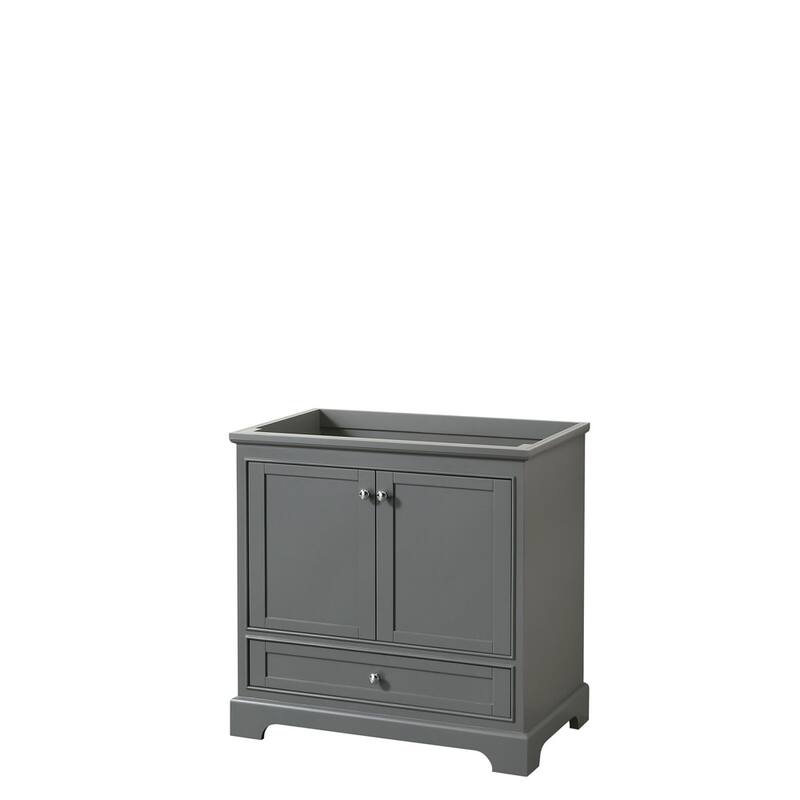 Wyndham Collection Deborah 35-1/4" Free Standing Single Wood Vanity