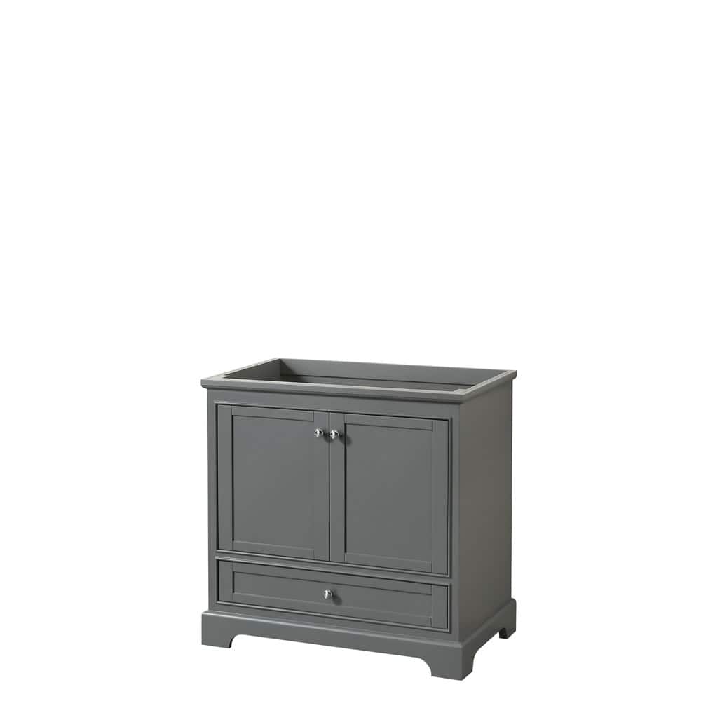 Wyndham Collection Deborah 35-1/4" Free Standing Single Wood Vanity