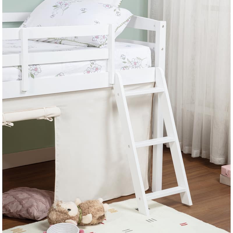 COSTARS Kids Loft Bed with Slide and Ladder, Solid Wood Twin Loft Bed with Tent and Guardrails
