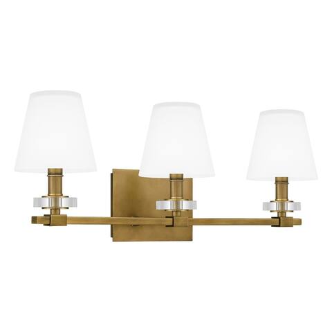 Kelsey Glen 3-Light Weathered Brass Vanity Light - Weathered Brass
