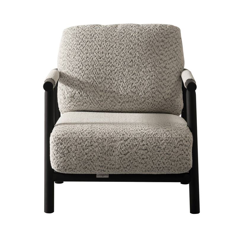 Modrest Balko Modern Grey Fabric & Black Accent Chair