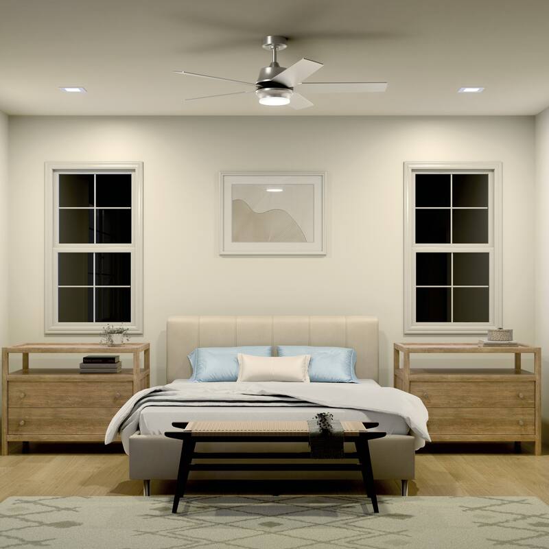 Kichler Maeve 52 inch LED Ceiling Fan Brushed Stainless Steel with Brushed Nickel Blades