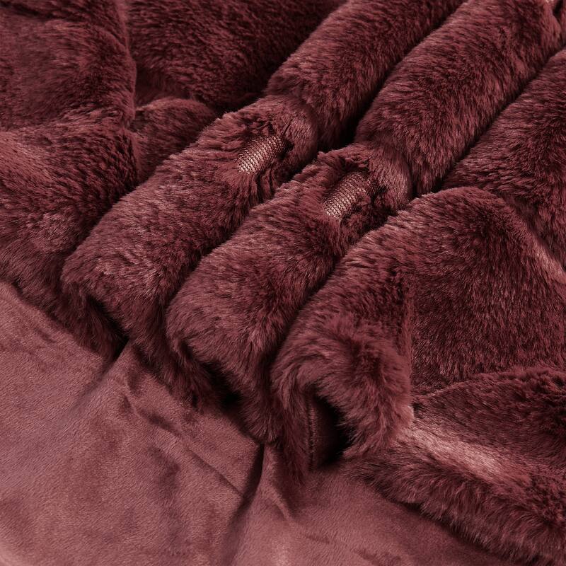 Jacquard rabbitfake fauxfur throw blanket 50"x60"