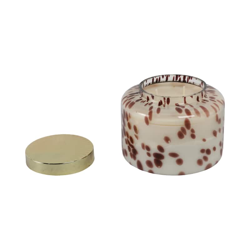 Glass Wax Decorative Candle Jar with Metal Lid Contemporary Accent - 7" x 7" x 6"